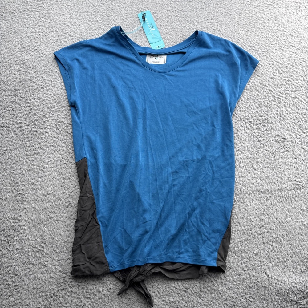 Levelwear Activewear Top Womens Small Blue V-Neck Vitality T-Shirt DT01L